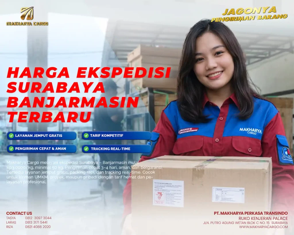 harga ekspedisi surabaya banjarmasin terbaru