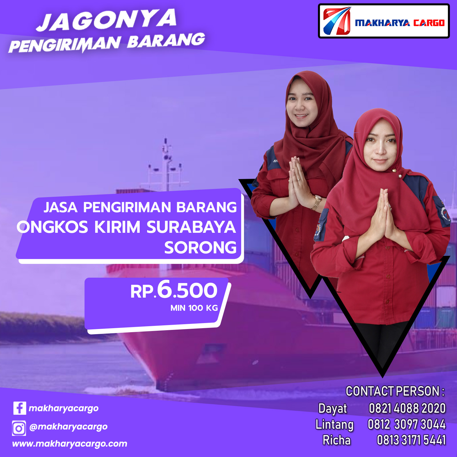 Ongkos Kirim Surabaya Sorong Ongkir Rp 6500 Termurah