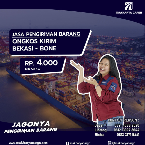 Ongkos Kirim Bekasi Bone