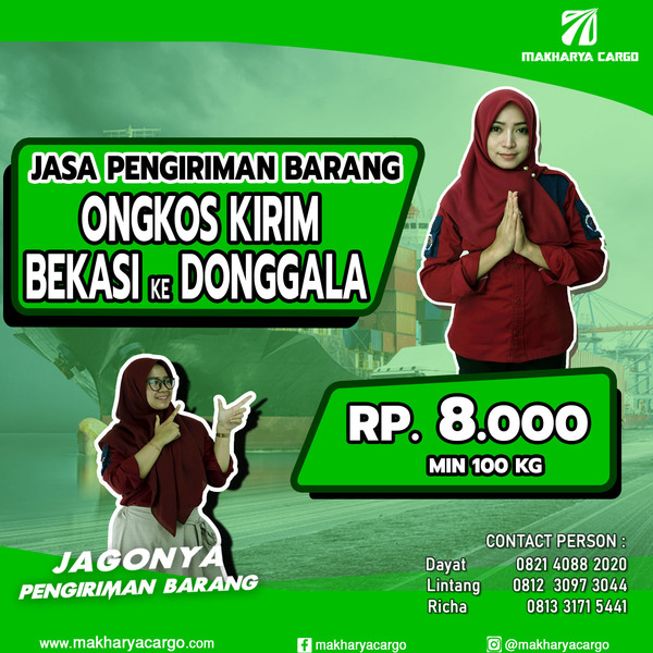 Ongkos Kirim Bekasi Donggala