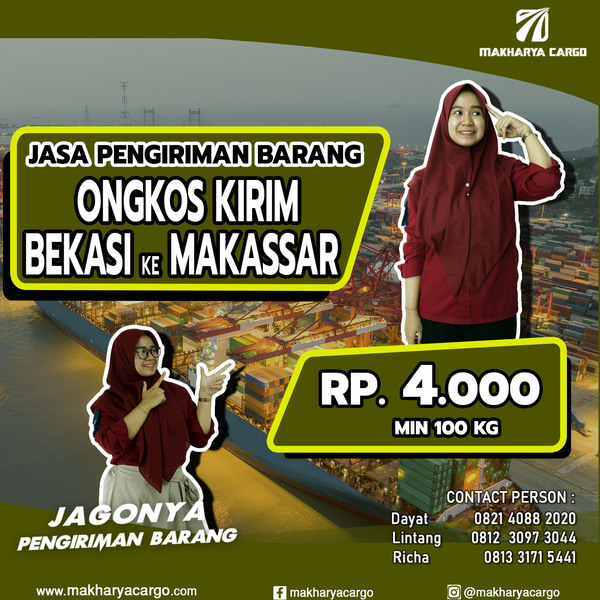 Ongkos Kirim Bekasi Makassar