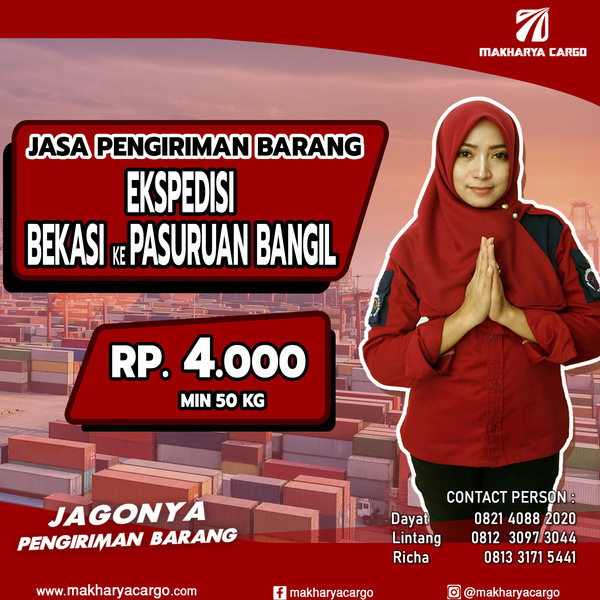 Ekspedisi Bekasi Pasuruan Bangil Rp4000 gratis jemput barang