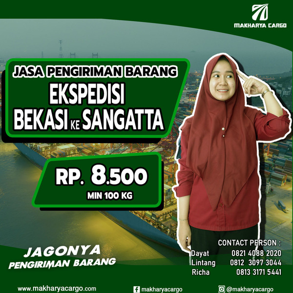 Ekspedisi Bekasi Sangatta Rp8500, gratis jemput barang