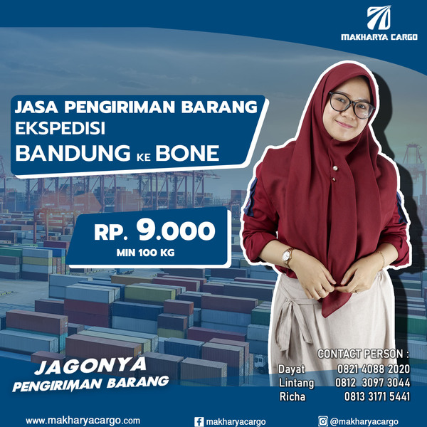 Ekspedisi Bandung Bone Rp 9000, gratis jemput barang