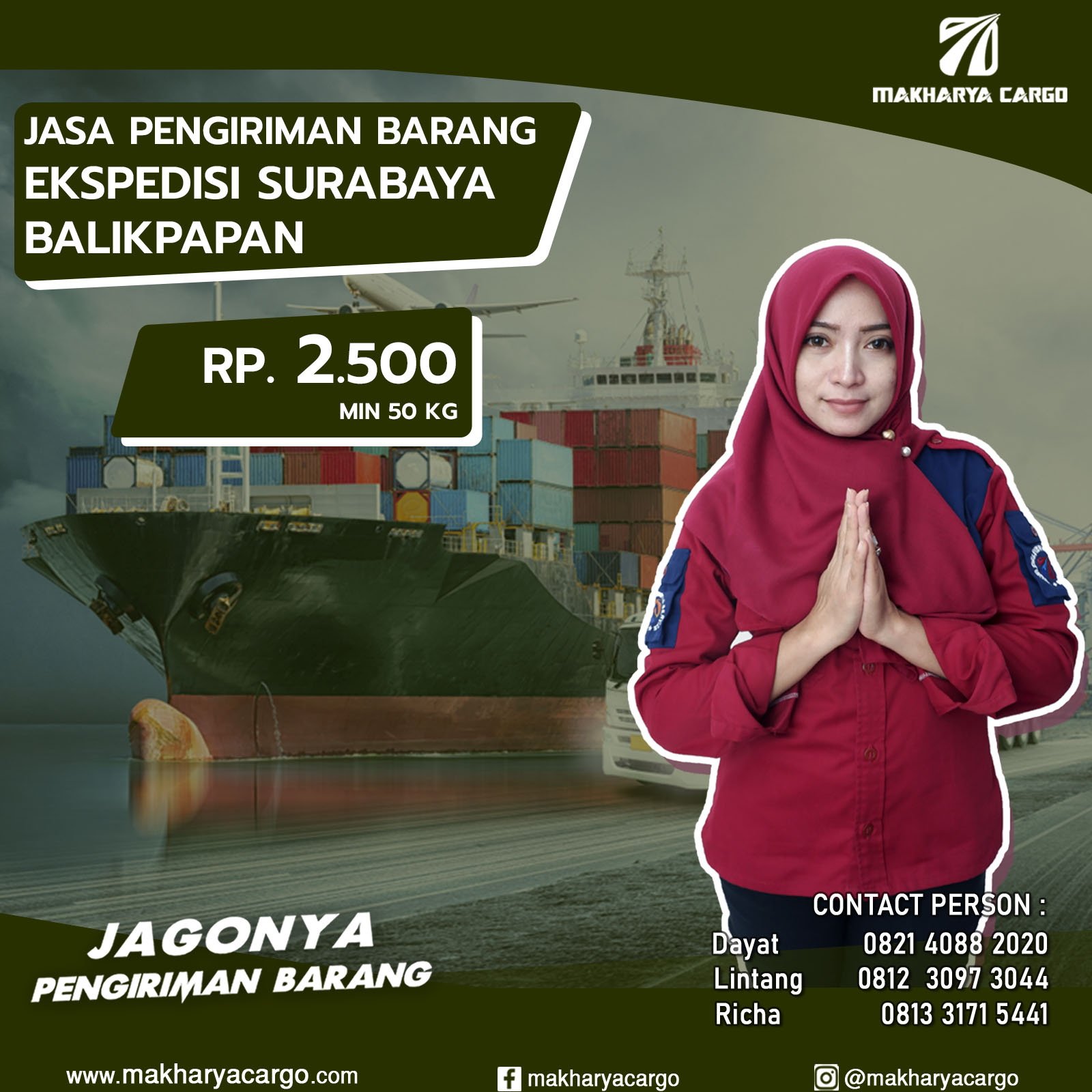 Ekspedisi Surabaya Balikpapan Gratis Jemput Barang Rp.2500 Ekspedisi Surabaya Balikpapan