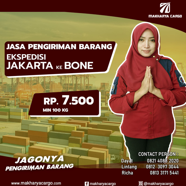 Ekspedisi Jakarta Bone Rp 7.500, gratis jemput barang