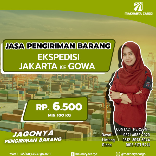 Ekspedisi Jakarta Gowa Rp 6500, gratis jemput barang