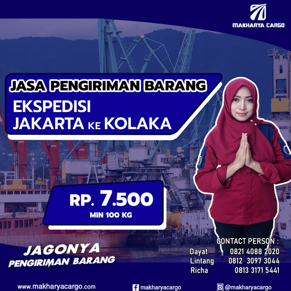 Ekspedisi Jakarta Kolaka Rp 7500, gratis jemput barang