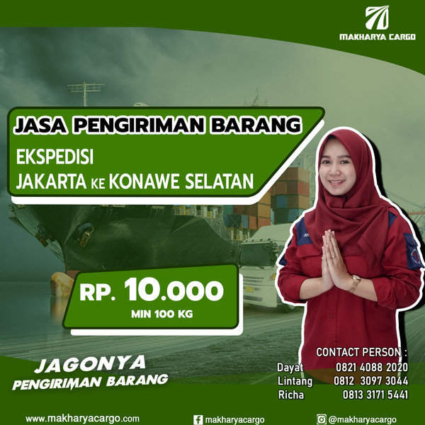 Ekspedisi Jakarta Konawe Selatan Rp10000 gratis jemput barang