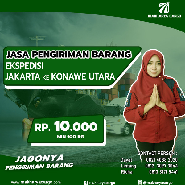 Ekspedisi Jakarta Konawe Utara Rp 10.000, gratis jemput barang