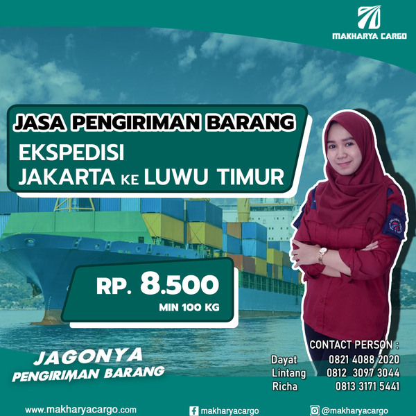 Ekspedisi Jakarta Luwu Timur Rp 8500, gratis jemput barang