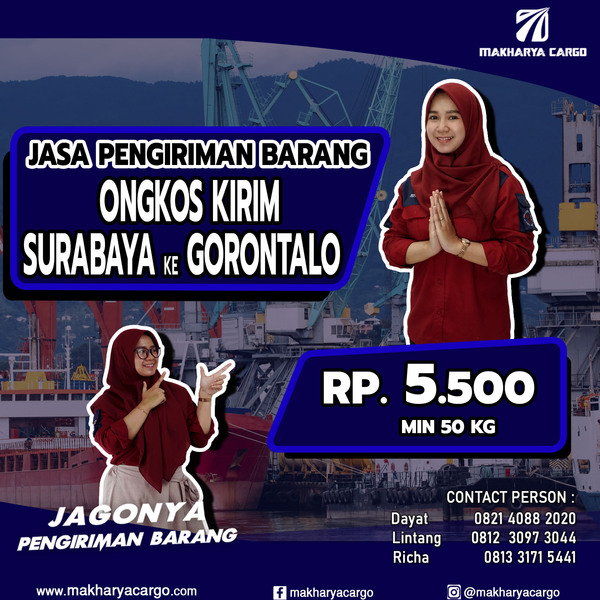 Ongkos Kirim Surabaya Gorontalo