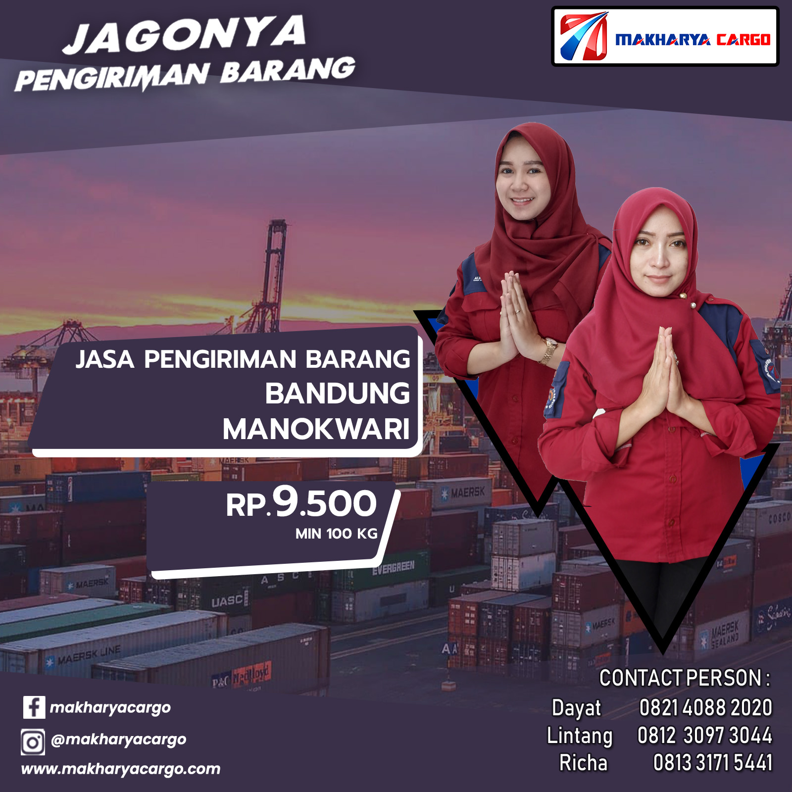 Jasa Pengiriman Barang Bandung manokwari