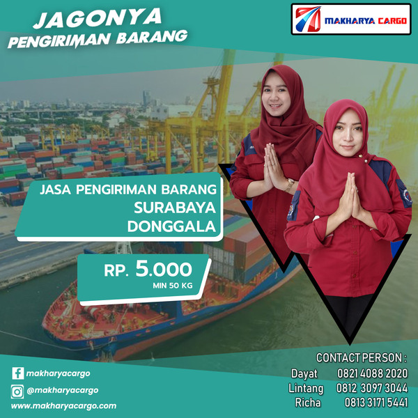 Tarif Ongkos Kirim Surabaya Donggala