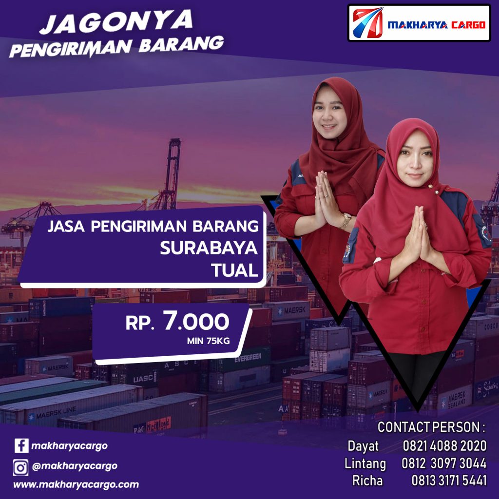 Tarif Ongkos Kirim Surabaya Tual 