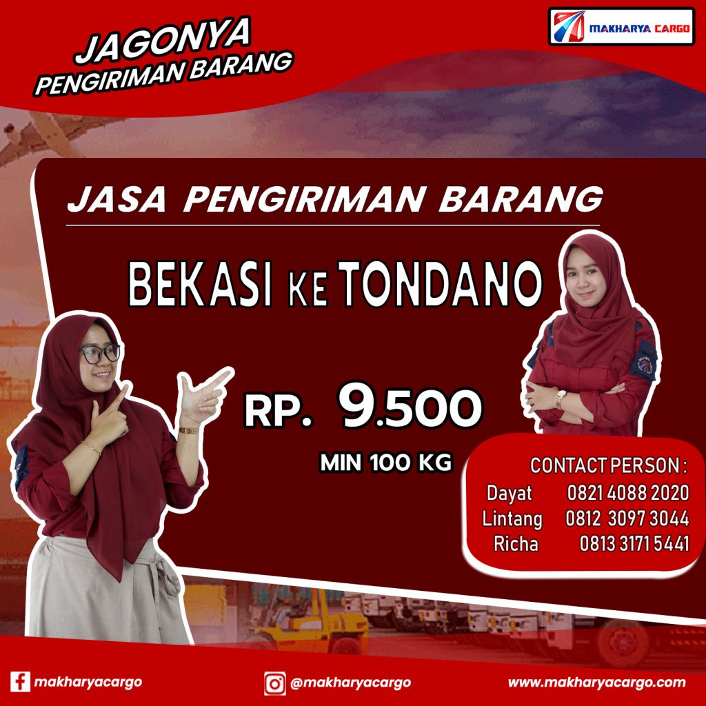 Jasa Pengiriman Barang Bekasi Tondano