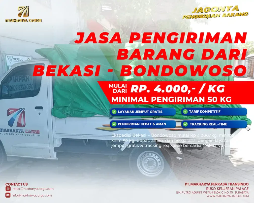 jasa pengiriman barang bekasi bondowoso cepat dan termurah