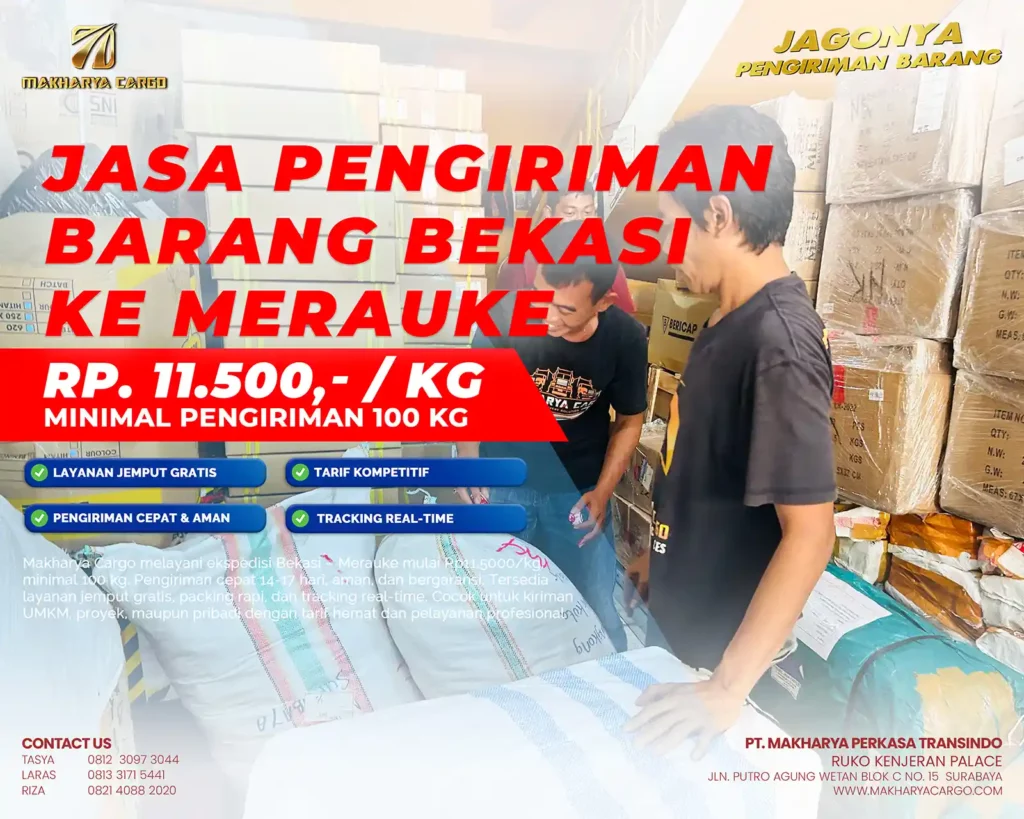 jasa pengiriman barang bekasi merauke tercepat 2026