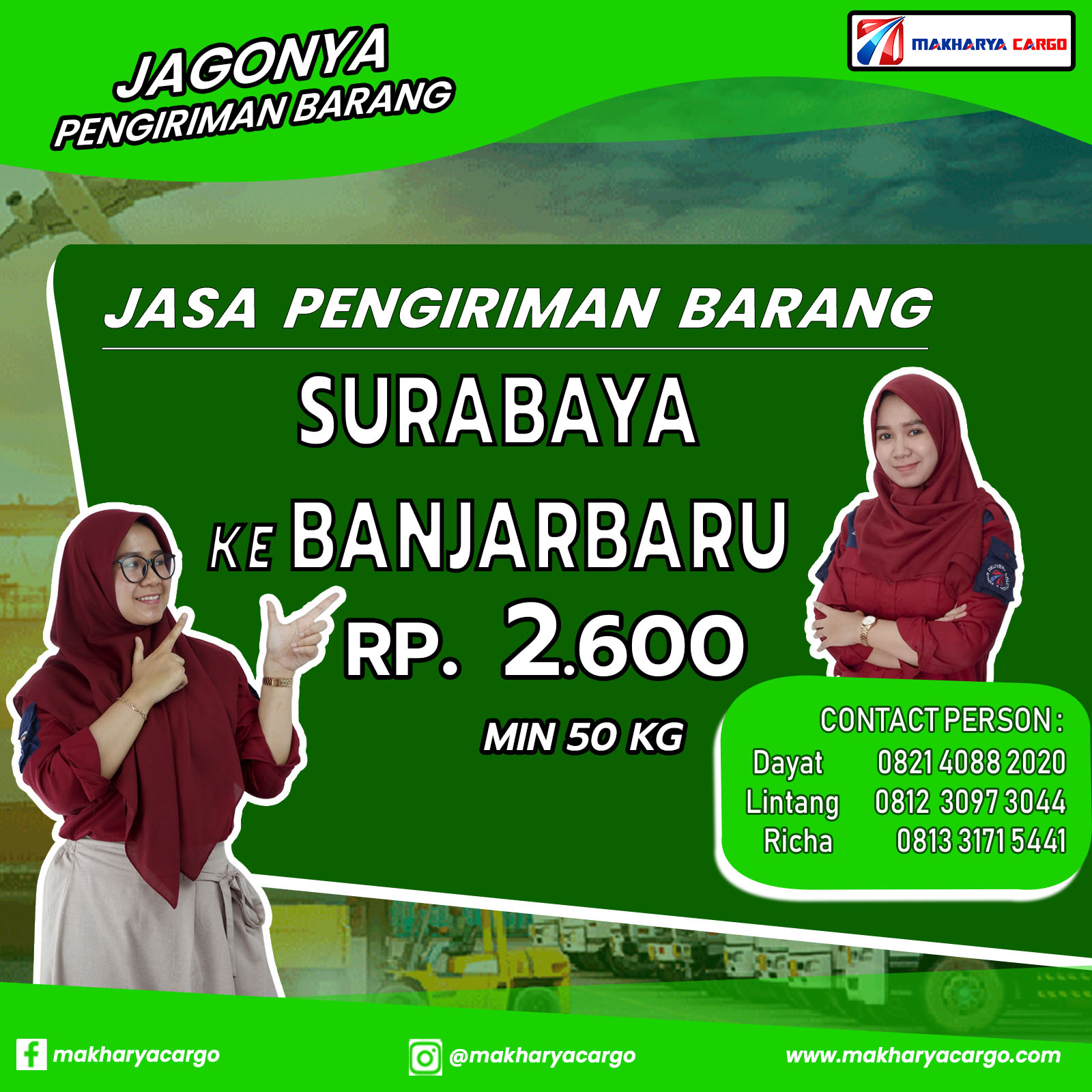 Jasa Pengiriman Barang Surabaya Banjarbaru