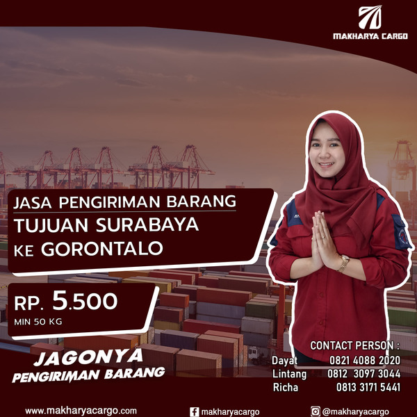 Jasa Pengiriman Barang Surabaya Gorontalo