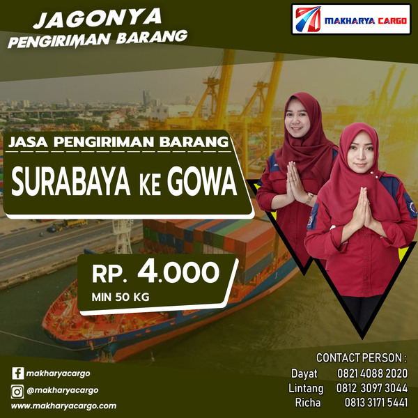 Jasa Pengiriman Barang Surabaya Gowa