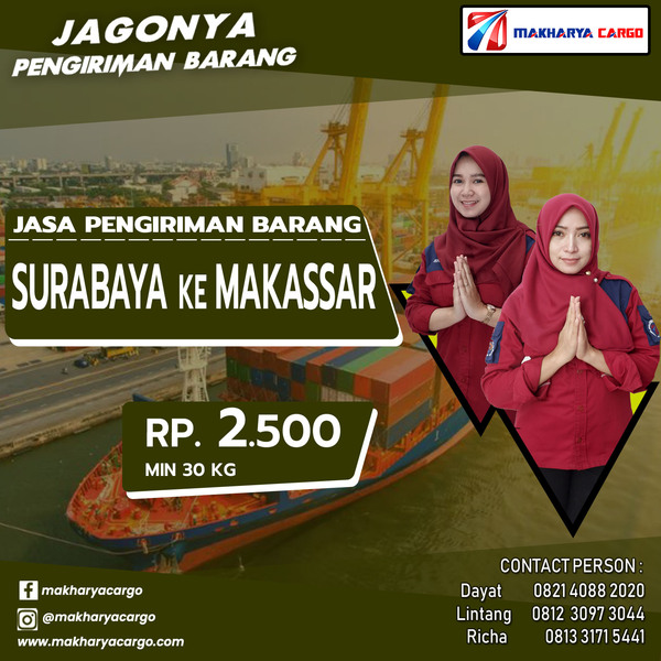 Jasa Pengiriman Barang Surabaya Makassar