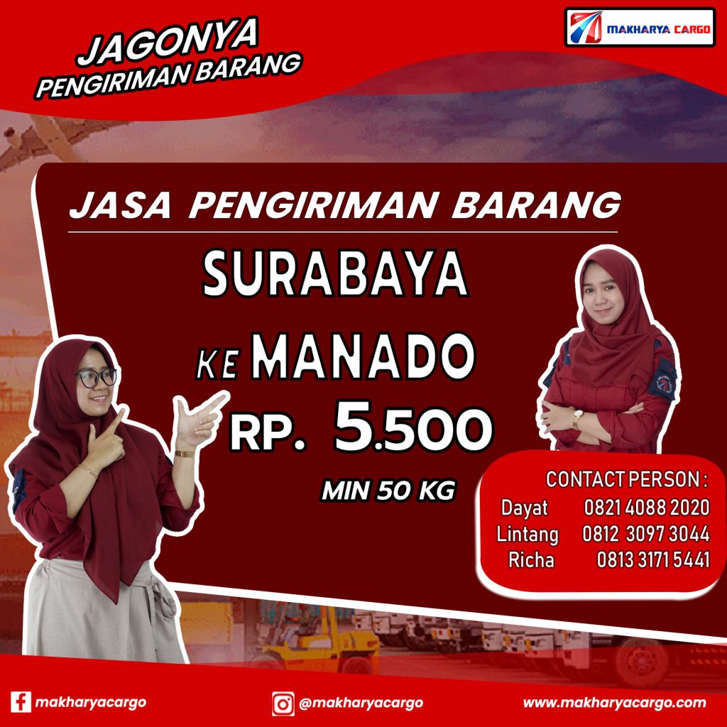 Jasa Pengiriman Barang Surabaya Manado