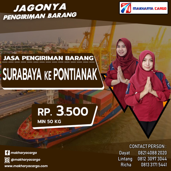 Jasa Pengiriman Barang Surabaya Pontianak