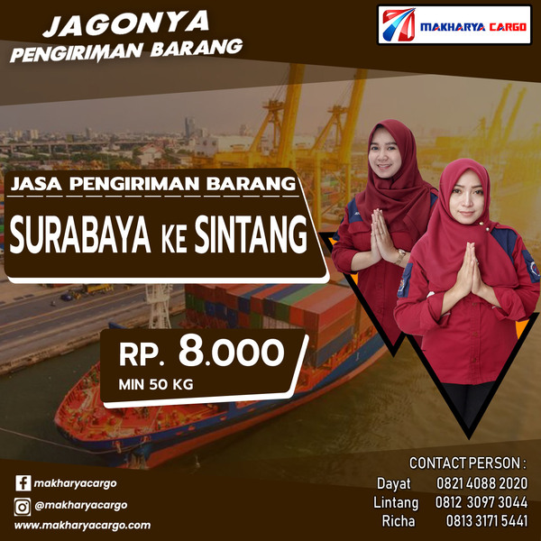 Jasa Pengiriman Barang Surabaya Sintang