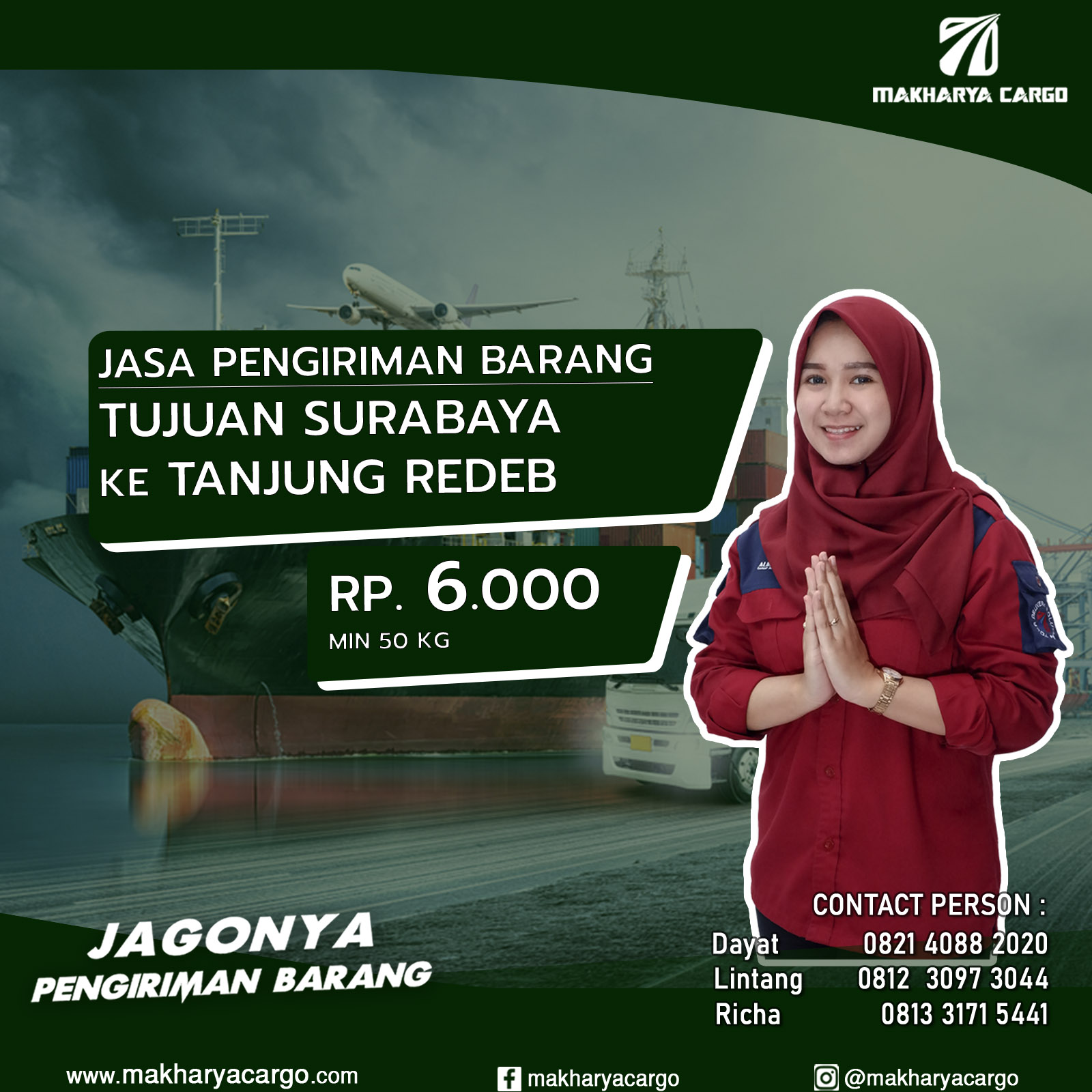 Jasa Pengiriman Surabaya Tanjung Redeb