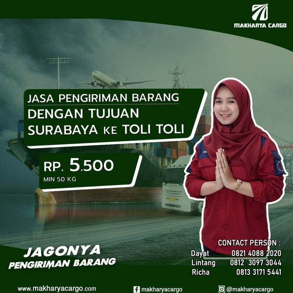 Jasa Pengiriman Barang Surabaya Toli-Toli