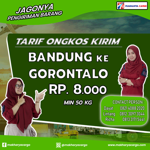 Tarif Ongkos Kirim Bandung Gorontalo