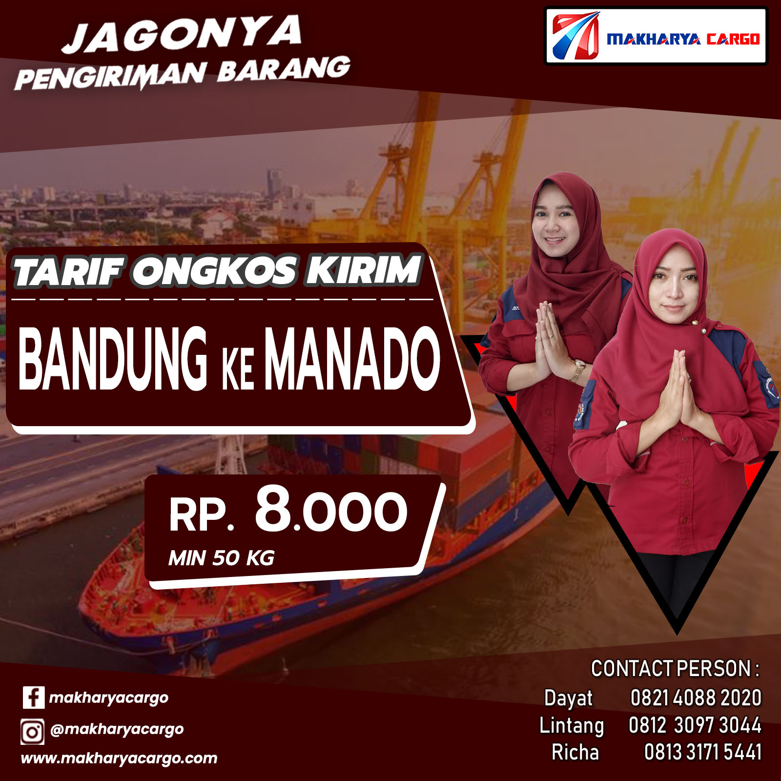 Tarif Ongkos Kirim Bandung Manado