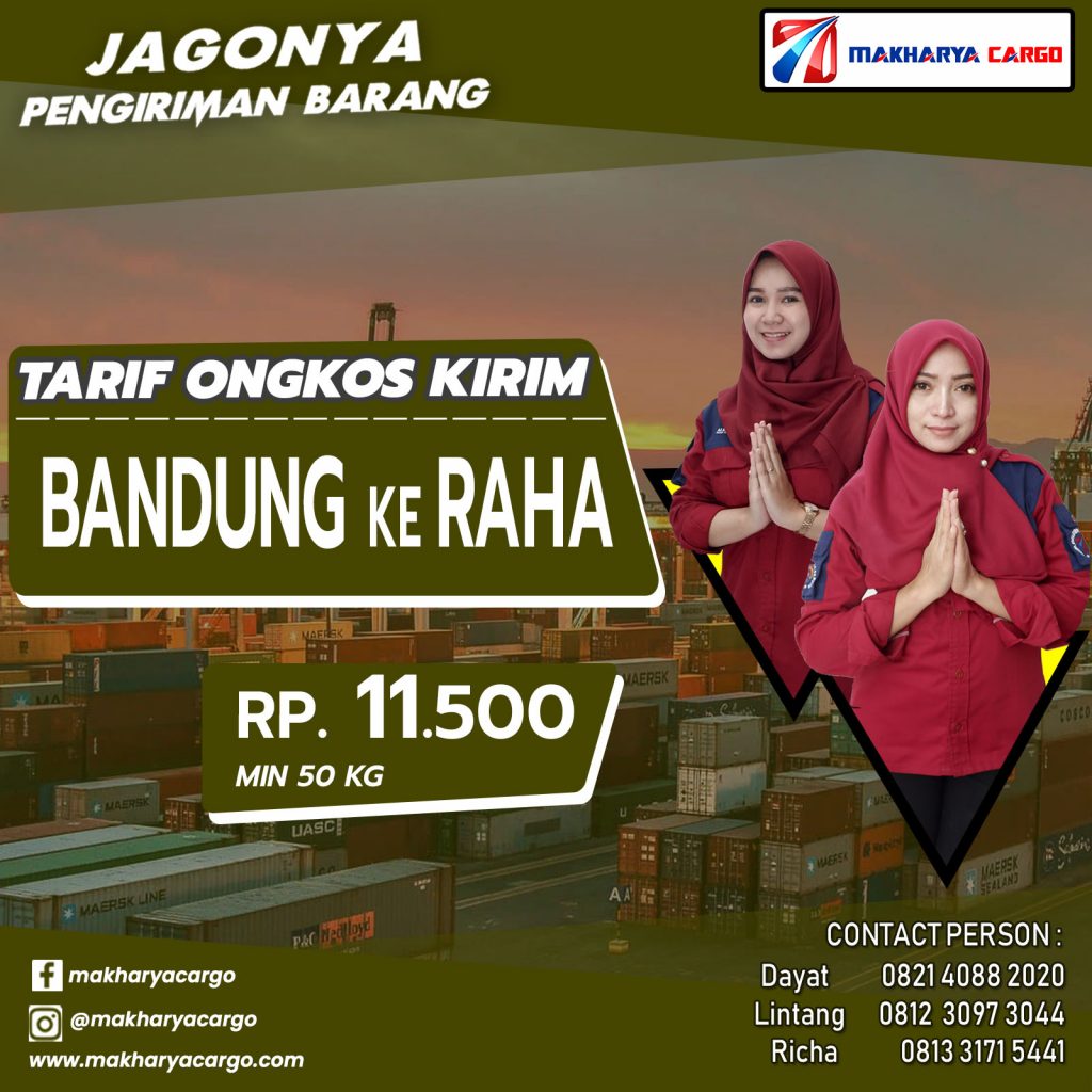 Tarif Ongkos Kirim Bandung Raha