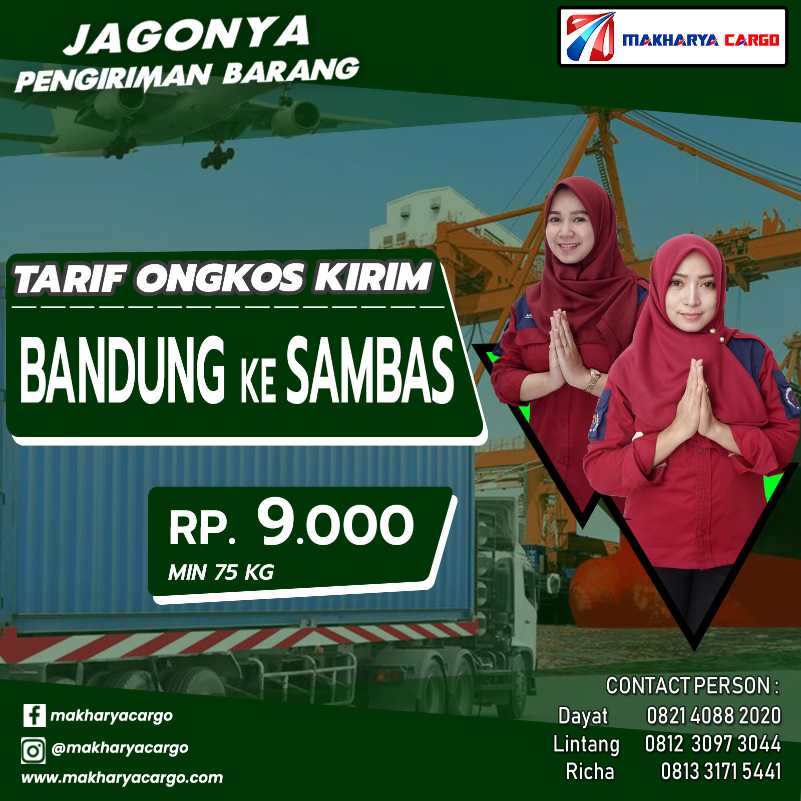 Tarif Ongkos Kirim Bandung Sambas