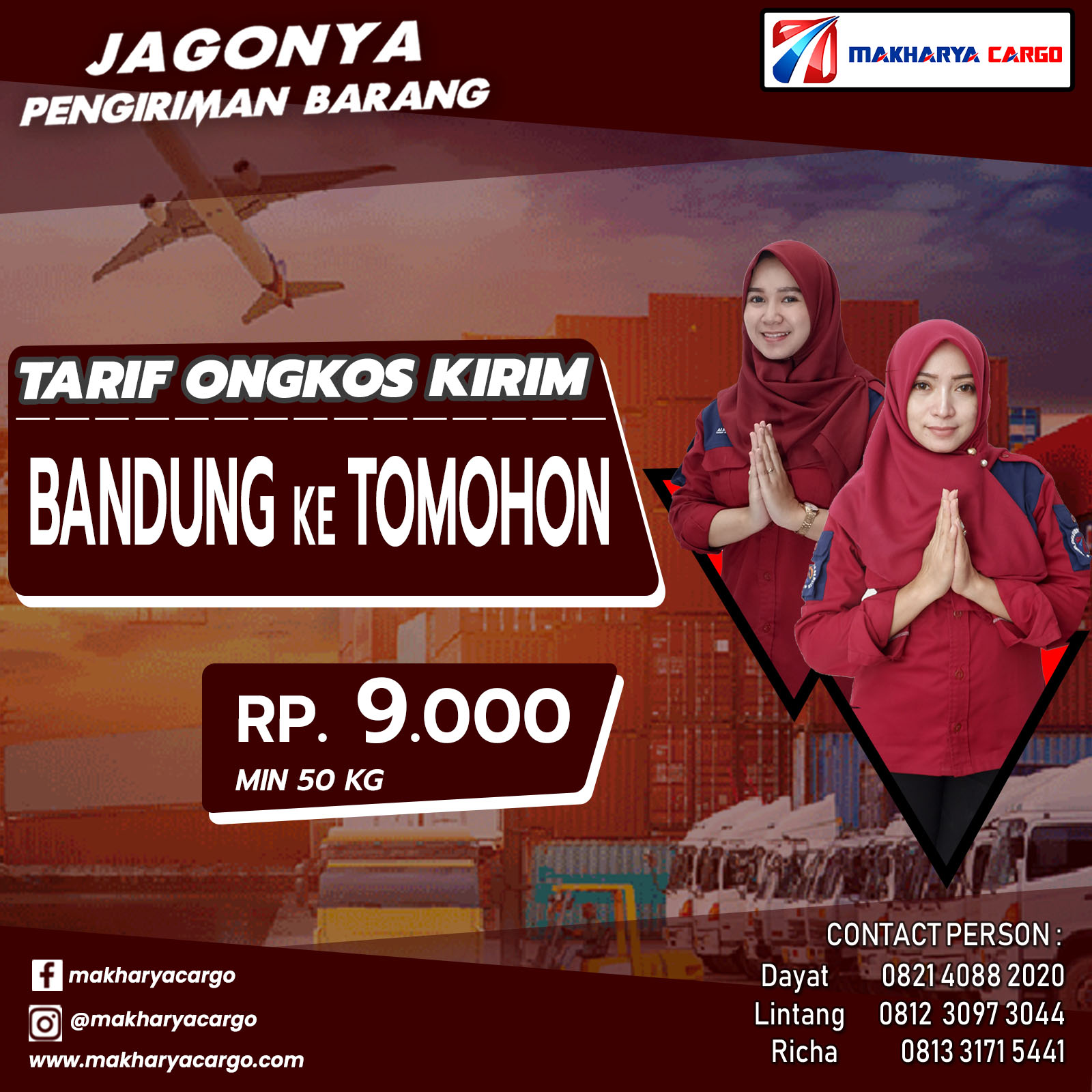 Tarif Ongkos Kirim Bandung Tomohon