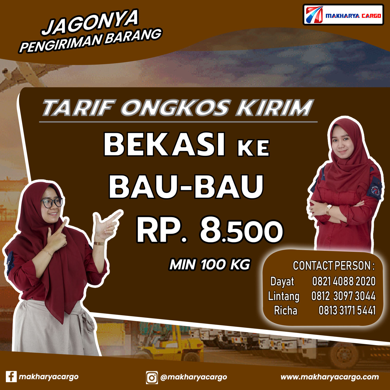 Tarif Ongkos Kirim Bekasi Bau-Bau