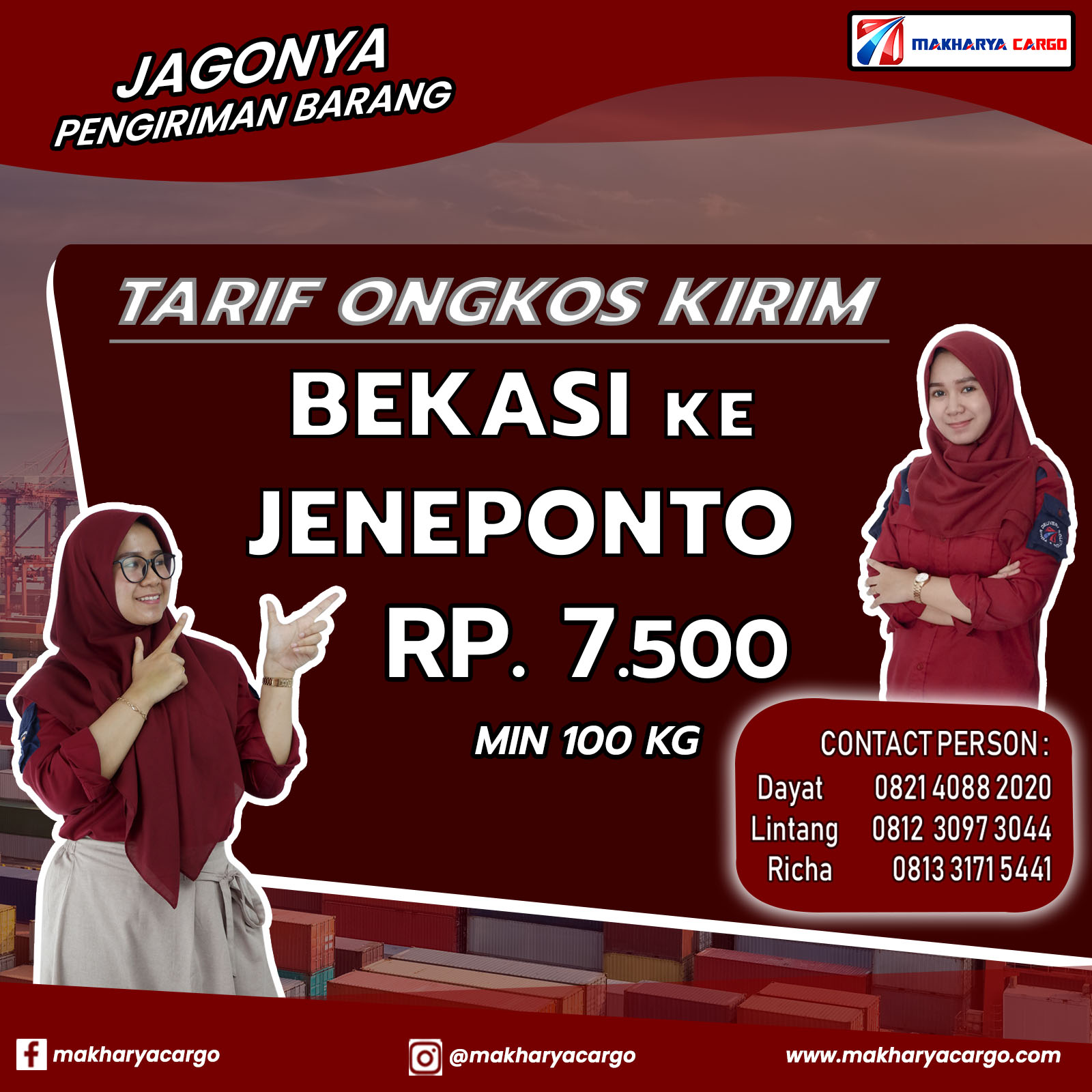 Tarif Ongkos Kirim Bekasi Jeneponto