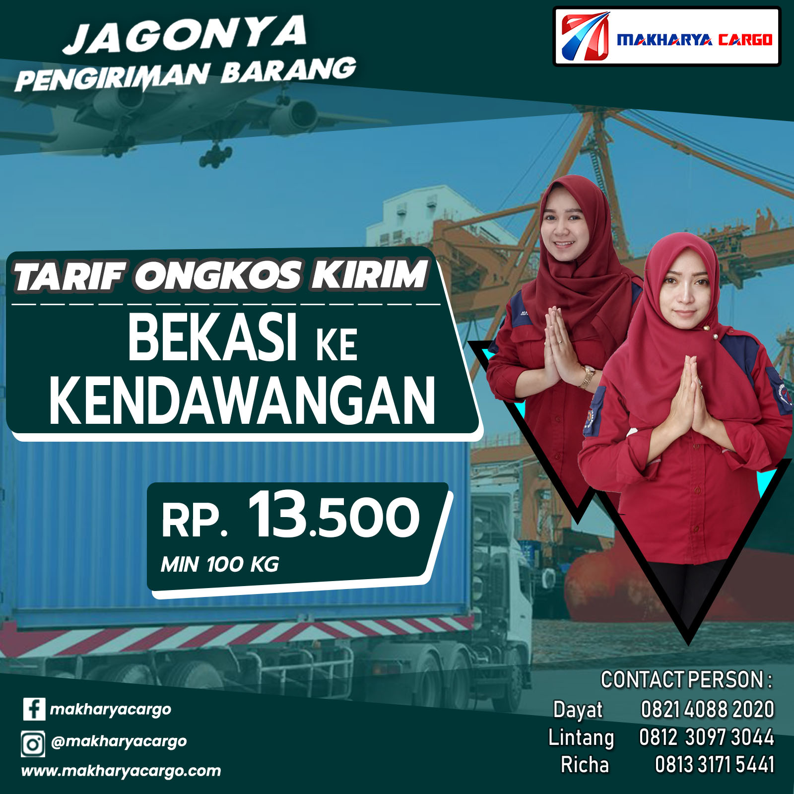 Tarif Ongkos Kirim Bekasi Kendawangan