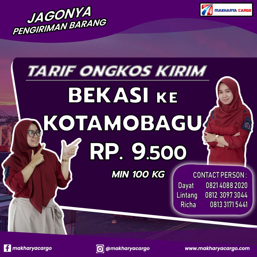 Tarif Ongkos Kirim Bekasi Kotamobagu