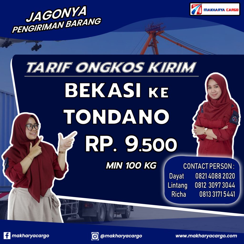 Tarif Ongkos Kirim Bekasi Tondano