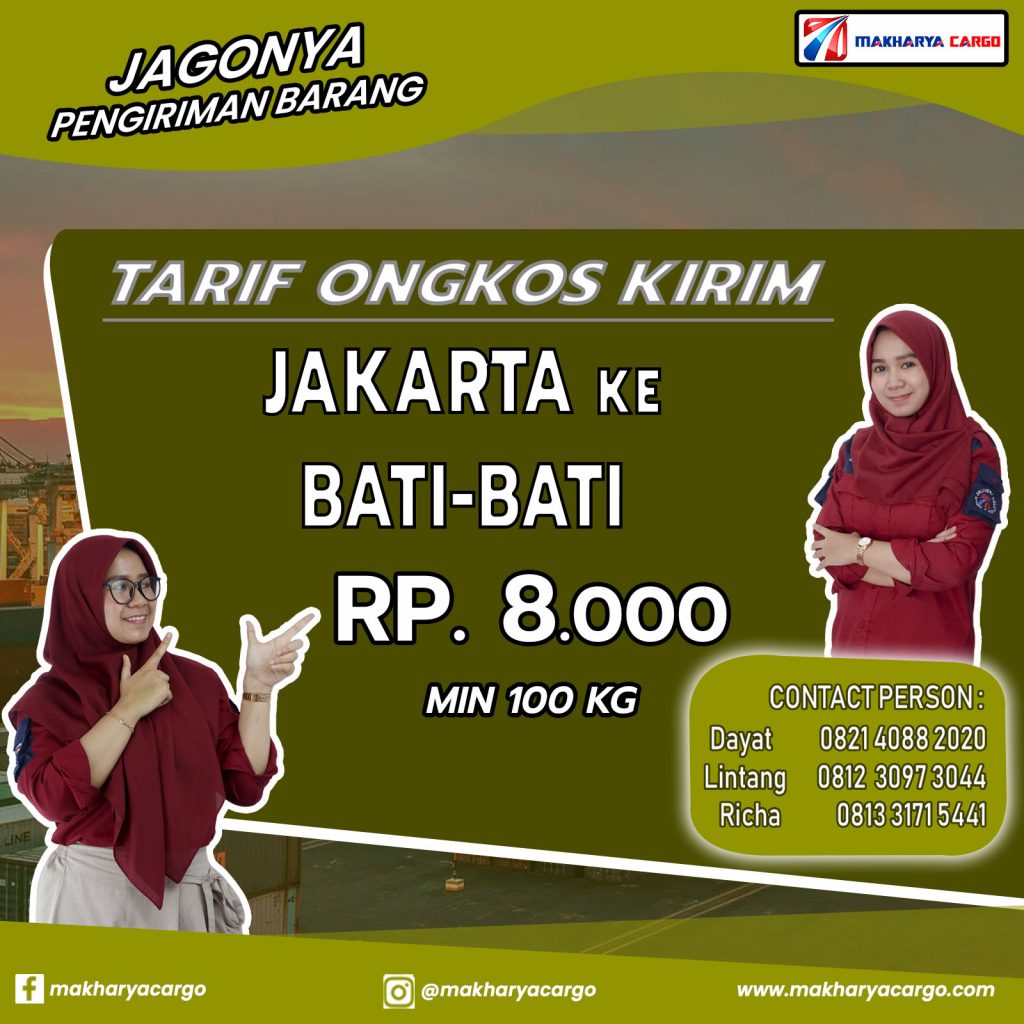 Tarif Ongkos Kirim Jakarta Bati-Bati