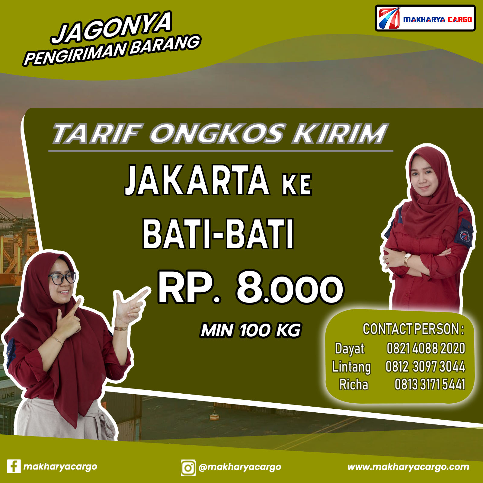 Tarif Ongkos Kirim Jakarta Bati-Bati