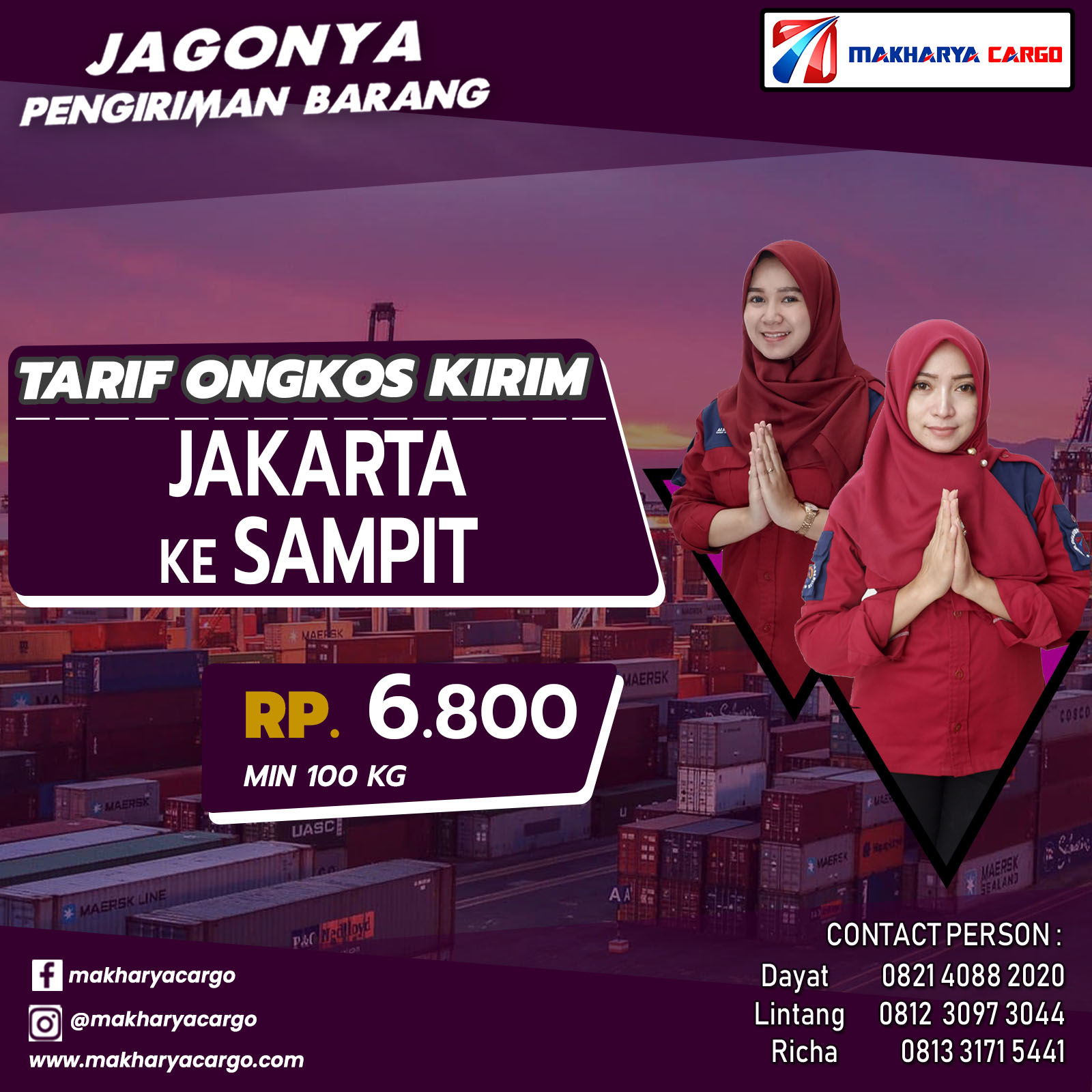 Tarif Ongkos Kirim Jakarta Sampit