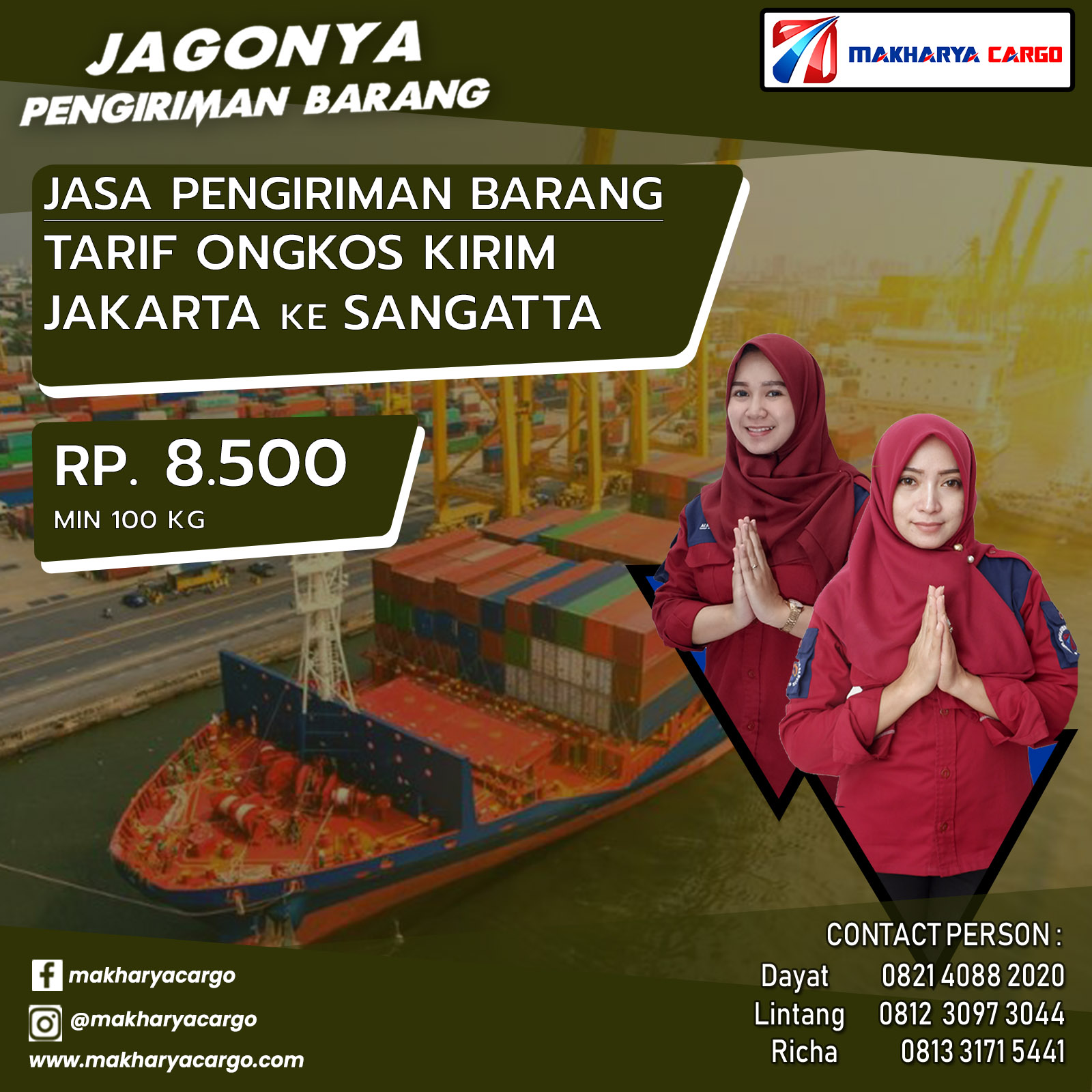 Tarif Ongkos Kirim Jakarta Sangatta