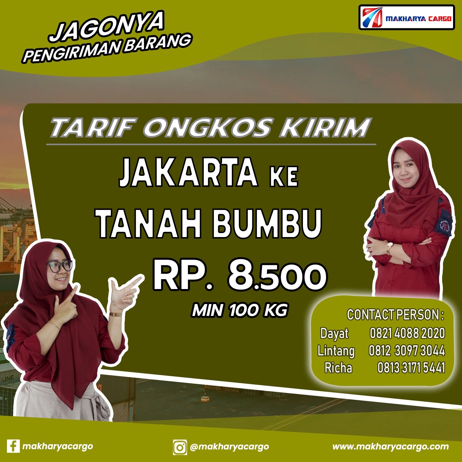 Tarif Ongkos Kirim Jakarta Tanah Bumbu