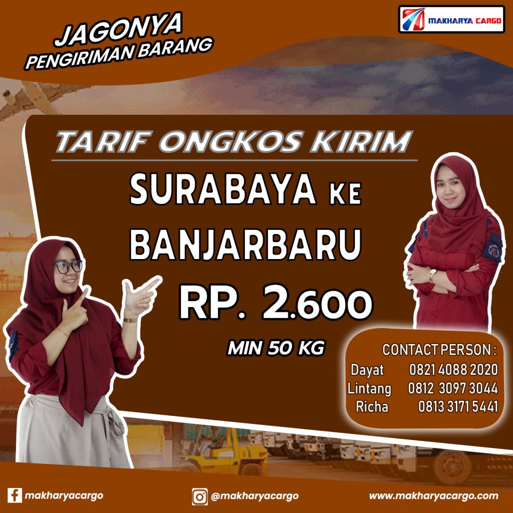 Tarif Ongkos Kirim Surabaya Banjarbaru