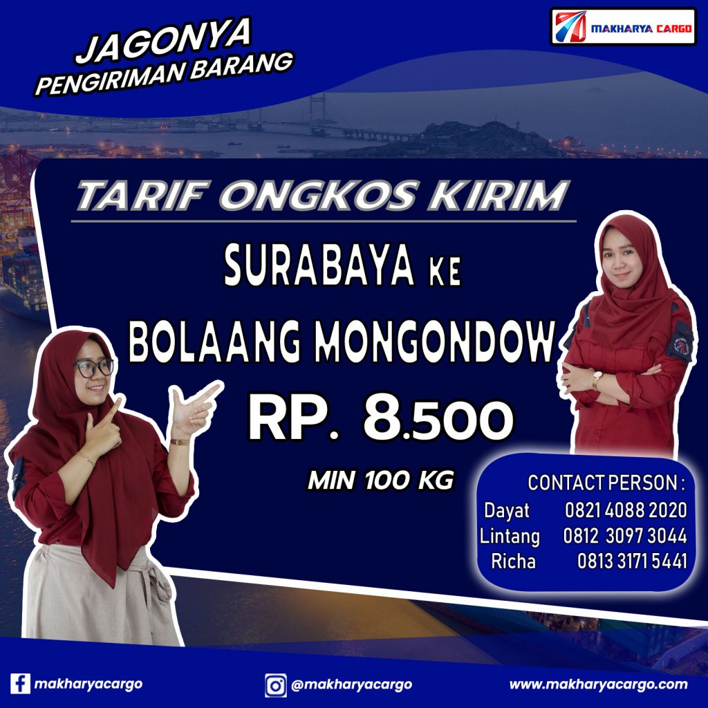 Tarif Surabaya Bolaang Mongondow