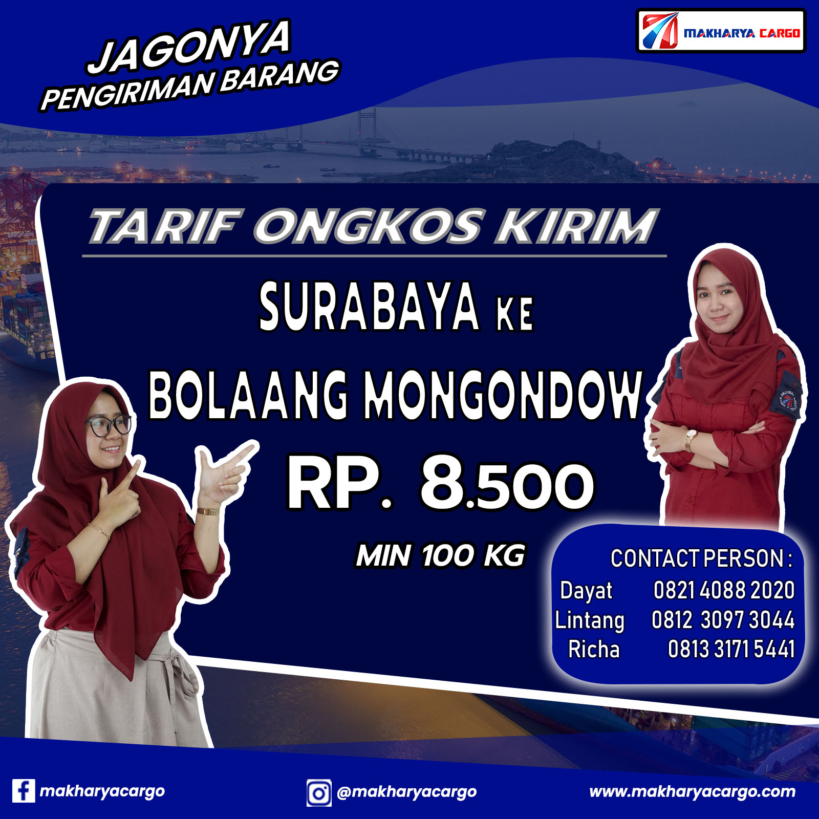 Tarif Surabaya Bolaang Mongondow