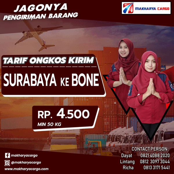 Tarif Ongkos Kirim Surabaya Bone